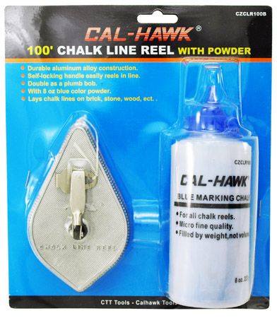 Cal-Hawk 100' Chalk Line Reel w/Powder