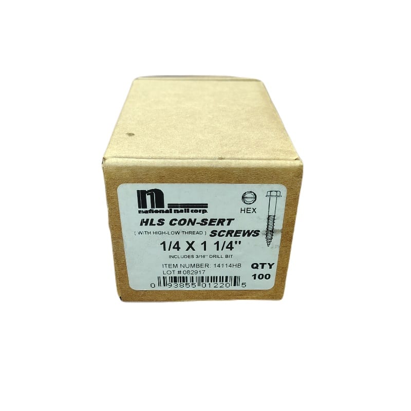 National Nail HLS Con-Sert 1/4"x1-1/4" Concrete Masonry Screw 100 pack - Image 3