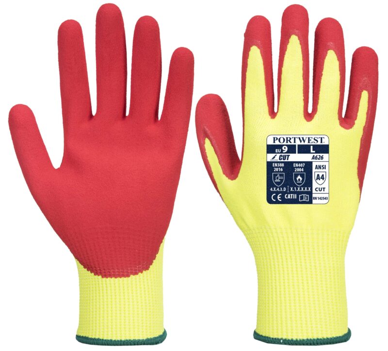 PortWest A626 Vis-Tex HR Cut Glove ANSI A4- Pair