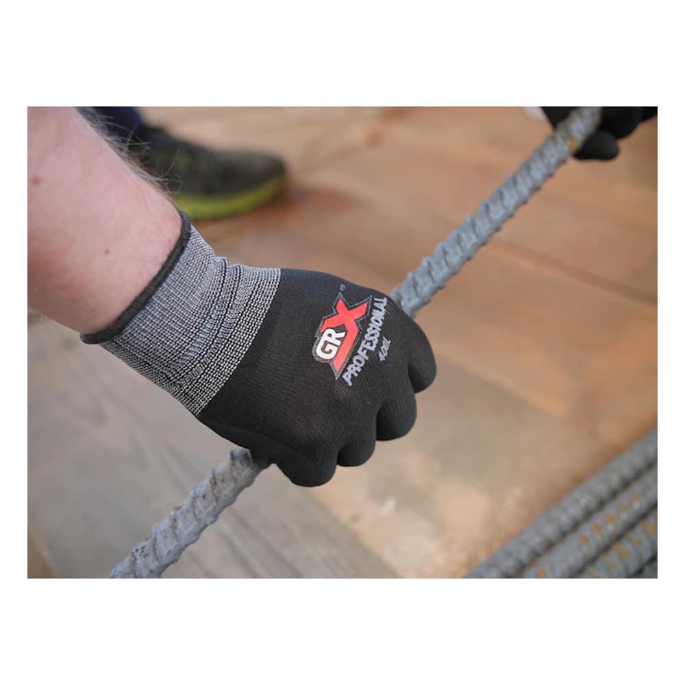 GRXPRO400 PRO Series Nitrile Dipped Multipurpose Gloves- Black - Image 3