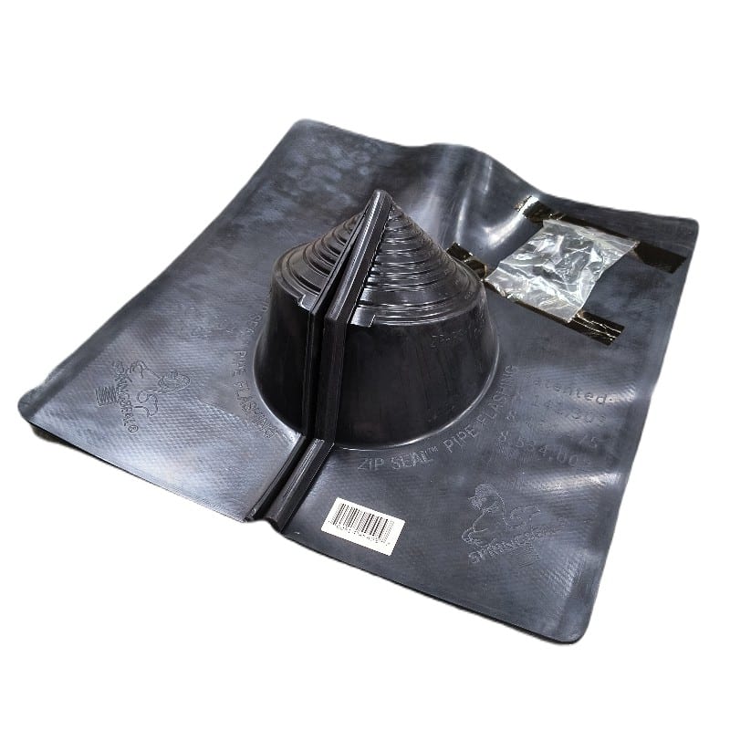 Residential ZipSeal Retrofit Flashing for Electrical Mast on Asphalt Shingle Roofs (Black)