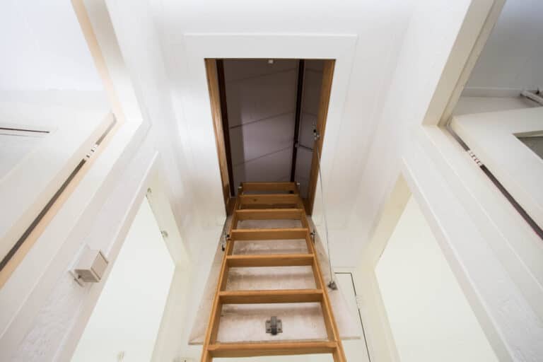 drop down vs push up attic door